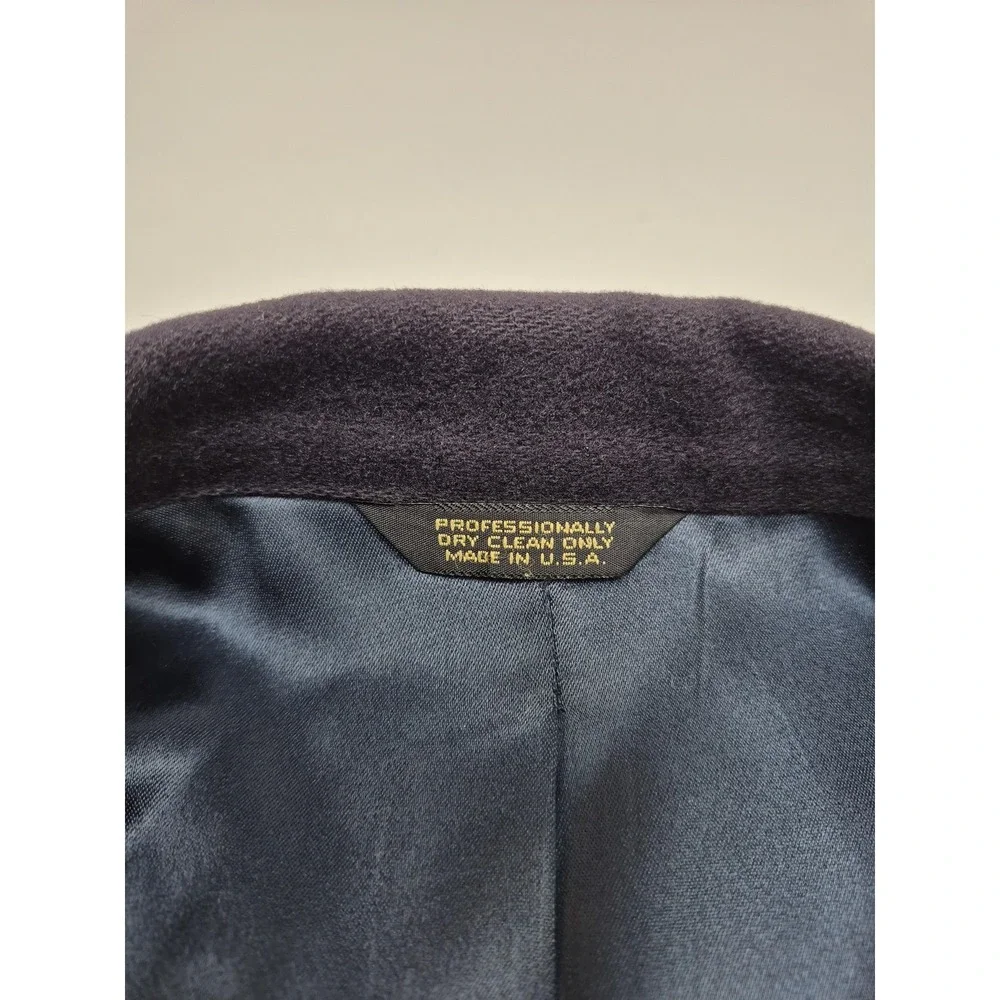 Saks Fifth Avenue Loro Piana Coat Mens 46R Blue Wool Long Overcoat Made USA